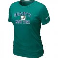 Wholesale Cheap Women's Nike New York Giants Heart & Soul NFL T-Shirt Light Green