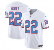 Wholesale Cheap Men's Tennessee Titans #22 Derrick Henry White 2023 F.U.S.E. Vapor Limited Throwback Football Stitched Jersey