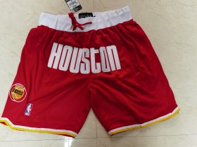 Wholesale Cheap Men\'s Houston Rockets Red With Houston Just Don Shorts Swingman Shorts