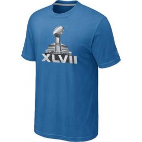Wholesale Cheap NFL Super Bowl XLVII Logo T-Shirt Light Blue