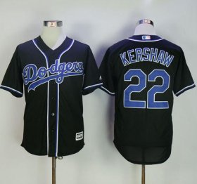 Wholesale Cheap Dodgers #22 Clayton Kershaw Black Fashion Stitched MLB Jersey