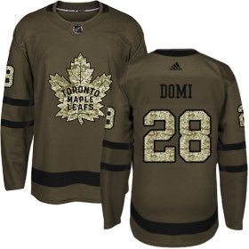 Wholesale Cheap Adidas Maple Leafs #28 Tie Domi Green Salute to Service Stitched NHL Jersey