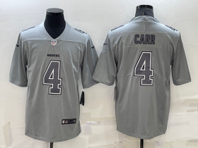Wholesale Men\'s Las Vegas Raiders #4 Derek Carr Grey Atmosphere Fashion 2022 Vapor Untouchable Stitched Limited Jersey