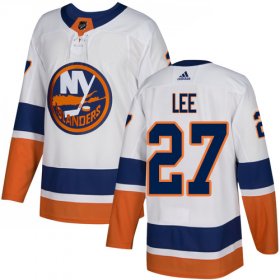 Wholesale Cheap Adidas Islanders #27 Anders Lee White Road Authentic Stitched NHL Jersey