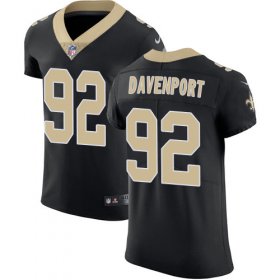 Wholesale Cheap Nike Saints #92 Marcus Davenport Black Team Color Men\'s Stitched NFL Vapor Untouchable Elite Jersey