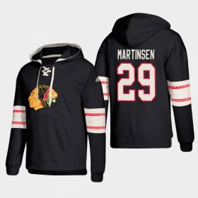 Wholesale Cheap Chicago Blackhawks #29 Andreas Martinsen Black adidas Lace-Up Pullover Hoodie