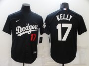 Wholesale Cheap Men's Los Angeles Dodgers #17 Joe Kelly Black Stitched MLB Cool Base Nike Jersey