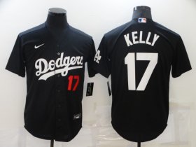 Wholesale Cheap Men\'s Los Angeles Dodgers #17 Joe Kelly Black Stitched MLB Cool Base Nike Jersey