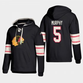 Wholesale Cheap Chicago Blackhawks #5 Connor Murphy Black adidas Lace-Up Pullover Hoodie