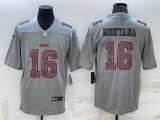 Wholesale Men's San Francisco 49ers #16 Joe Montana Grey Atmosphere Fashion 2022 Vapor Untouchable Stitched Limited Jersey