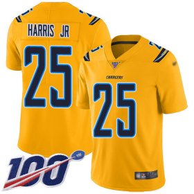 Wholesale Cheap Nike Chargers #25 Chris Harris Jr Gold Men\'s Stitched NFL Limited Inverted Legend 100th Season Jersey