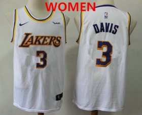 Wholesale Cheap Women\'s Los Angeles Lakers #3 Anthony Davis 2019 White Nike Swingman Wish Stitched NBA Jersey