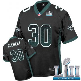 Wholesale Cheap Nike Eagles #30 Corey Clement Black Alternate Super Bowl LII Men\'s Stitched NFL Elite Drift Fashion Jersey