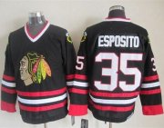 Wholesale Cheap Blackhawks #35 Tony Esposito Black CCM Throwback Stitched NHL Jersey
