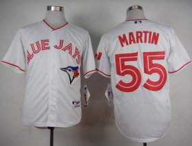Wholesale Cheap Blue Jays #55 Russell Martin White 2015 Canada Day Stitched MLB Jersey