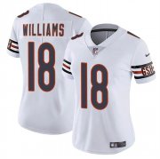 Cheap Women's Chicago Bears #18 Caleb Williams White 2024 Draft Vapor Football Stitched Jersey