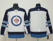 Wholesale Cheap Adidas Jets Blank White Road Authentic Stitched NHL Jersey