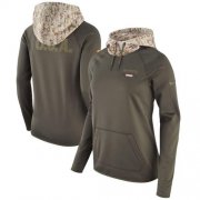 Wholesale Cheap Women's New England Patriots Nike Olive Salute to Service Performance Pullover Hoodie