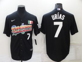 Wholesale Cheap Men\'s Los Angeles Dodgers #7 Julio Urias Black Stitched MLB Cool Base Nike Fashion Jersey