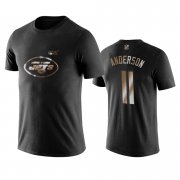 Wholesale Cheap Jets #11 Robby Anderson Black NFL Black Golden 100th Season T-Shirts