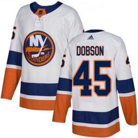 Wholesale Cheap Adidas Islanders #45 Noah Dobson White Road Authentic Stitched NHL Jersey