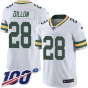 Wholesale Cheap Nike Packers #28 AJ Dillon White Men's Stitched NFL 100th Season Vapor Untouchable Limited Jersey