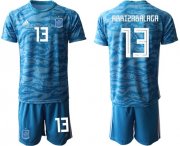Wholesale Cheap Spain #13 Arrizabalaga Blue Goalkeeper Soccer Country Jersey