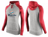 Wholesale Cheap Women's Nike Miami Dolphins Performance Hoodie Grey & Red