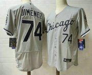 Wholesale Cheap Men's Chicago White Sox #74 Eloy Jimenez Grey Stitched MLB Flex Base Nike Jersey