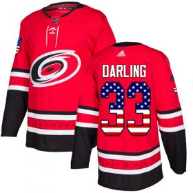 Wholesale Cheap Adidas Hurricanes #33 Scott Darling Red Home Authentic USA Flag Stitched Youth NHL Jersey