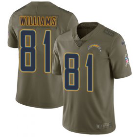 Wholesale Cheap Nike Chargers #81 Mike Williams Olive Youth Stitched NFL Limited 2017 Salute to Service Jersey