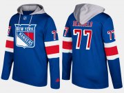 Wholesale Cheap Rangers #77 Anthony Deangelo Blue Name And Number Hoodie
