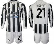 Wholesale Cheap Men 2021-2022 Club Juventus home white Long Sleeve 21 Adidas Soccer Jersey