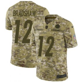 Wholesale Cheap Nike Steelers #12 Terry Bradshaw Camo Men\'s Stitched NFL Limited 2018 Salute To Service Jersey