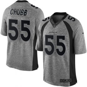 Wholesale Cheap Nike Broncos #55 Bradley Chubb Gray Men\'s Stitched NFL Limited Gridiron Gray Jersey