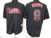 Wholesale Cheap Phillies #9 Domonic Brown Black Fashion Stitched MLB Jersey