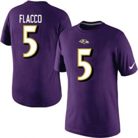 Wholesale Cheap Nike Baltimore Ravens #5 Joe Flacco Pride Name & Number NFL T-Shirt Purple