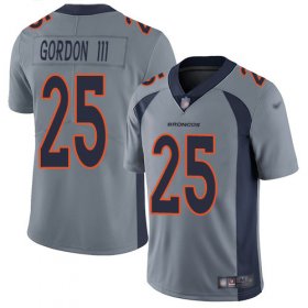 Wholesale Cheap Nike Broncos #25 Melvin Gordon III Gray Men\'s Stitched NFL Limited Inverted Legend Jersey