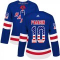 Wholesale Cheap Adidas Rangers #10 Artemi Panarin Royal Blue Home Authentic USA Flag Women's Stitched NHL Jersey