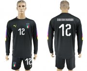 Wholesale Cheap Italy #12 Donna Rumma Black Long Sleeves Goalkeeper Soccer Country Jersey