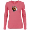 Wholesale Cheap Women's Nike Cincinnati Bengals Of The City Long Sleeve Tri-Blend NFL T-Shirt Pink-2