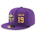 Wholesale Cheap Minnesota Vikings #19 Adam Thielen Snapback Cap NFL Player Purple with Gold Number Stitched Hat