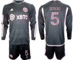 Cheap Men's Inter Miami CF #5 sergio 2023-24 Black Away Soccer Jersey Suit