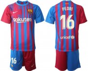 Wholesale Cheap Men 2021-2022 Club Barcelona home red 16 Nike Soccer Jersey
