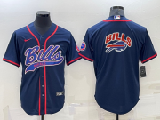 Wholesale Cheap Men's Buffalo Bills Royal Team Big Logo With Patch Cool Base Stitched Baseball Jersey