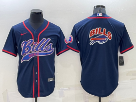 Wholesale Cheap Men\'s Buffalo Bills Royal Team Big Logo With Patch Cool Base Stitched Baseball Jersey