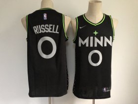 Wholesale Cheap Men\'s Minnesota Timberwolves #0 D\'Angelo Russell Black 2021 Nike City Edition Swingman Stitched NBA Jersey