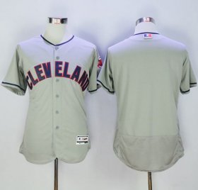 Wholesale Cheap Indians Blank Grey Flexbase Authentic Collection Stitched MLB Jersey