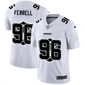 Wholesale Cheap Las Vegas Raiders #96 Clelin Ferrell White Men\'s Nike Team Logo Dual Overlap Limited NFL Jersey