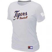 Wholesale Cheap Women's Detroit Tigers Nike Short Sleeve Practice MLB T-Shirt White